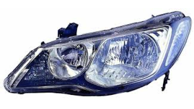 Far Honda Civic Sedan 10.2005-12.2011 DEPO partea Stanga cu bec HB3+HB4, culoare negru, reglaj manual