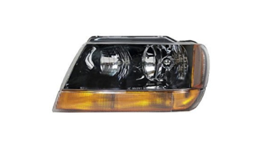 Far Jeep Grand Cherokee 05.1999-2001 BestAutoVest partea Stanga , tip bec HB3A+HB4A, semnalizator galben, rama culoare neagra, varianta far SUA