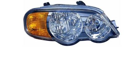 Far Kia Shuma II 01.2001-05.2004 DEPO partea Dreapta, tip bec H7+H7, reglaj manual, semnalizator orange