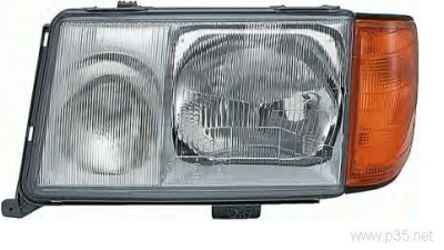 Far Mercedes Clasa E W124 (Sedan/Coupe/Cabrio/Combi) 1990-1992 AL Automotive lighting partea Stanga, tip bec H3+H4, cu semnalizator orange, reglare pneumatica