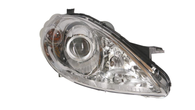Far Mercedes Clasa A (W169) 09.2004-05.2008 TYC partea Dreapta, tip bec H7+H7, reglaj pneumatic, cu lupa