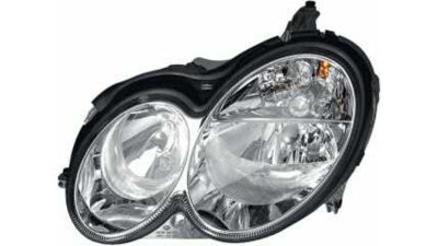 Far Mercedes Clasa CLK (C209) 06.2002-03.2010 HELLA partea Stanga, tip bec H7+H7, reglaj pneumatic