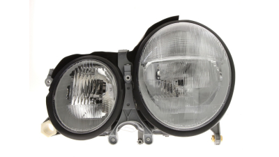 Far Mercedes Clasa E (W210) 07.1999-03 2003 DEPO partea Stanga, tip bec H7+H7, reglaj pneumatic