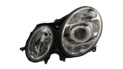 Far Mercedes Clasa E (W211) 03.2002-06.2006 TYC partea Stanga, tip bec H7+H7, cu motoras, far tip HELLA