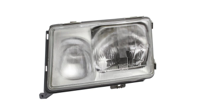 Far Mercedes Clasa E W124 (Sedan/Coupe/Cabrio/Combi) 12.1984-1990 TYC partea Stanga, tip bec H3+H4, fara semnalizator, reglare pneumatica, fumuriu