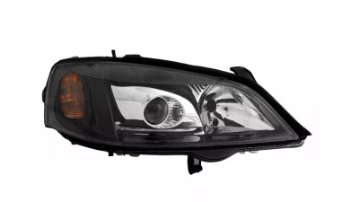 Far Opel Astra G 2003-08.2009 DEPO fata dreapta, tip bec D2S+H7, culoare rama negru