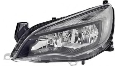 Far Opel Astra J 09.2009-12.2012 5usi/ Sedan/ Estate HELLA fata dreapta, tip bec H7+H7, cu lumini de zi, culoare negru