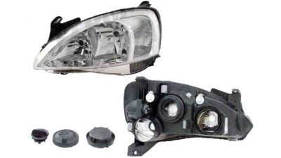 Far Opel Corsa C 07.2000-10.2003 TYC fata dreapta, tip bec H7+H7 , reglare electrica, far tip Valeo, fara motoras