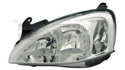 Far Opel Corsa C 10.2003-02.2005, TYC fata stanga tip bec H7+H7, reglare electrica, fara motoras, fara suport becuri, TYC 20-6066-25-2