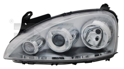 Far Opel Corsa C 10.2003-10.2010 TYC fata stanga, tip bec H7+H7 , reglare electrica, tip far ZKW