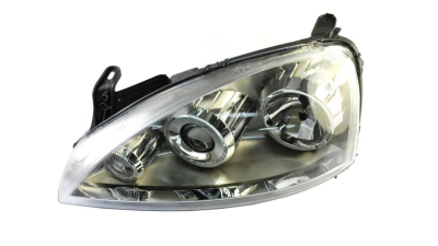 Far Opel Corsa C 10.2003-10.2010 TYC fata stanga tip bec H7+H7 , reglare electrica, tip far ZKW