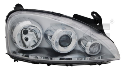 Far Opel Corsa C 10.2003-10.2010 TYC fata dreapta, tip bec H7+H7 , reglare electrica, tip far ZKW