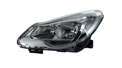 Far Opel Corsa D 01.2011-12.2014 TYC fata stanga , tip bec H1+H7+PY24W, culoare argintiu, reglare electrica