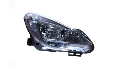 Far Opel Corsa D 01.2011-12.2014 TYC fata dreapta , tip bec H1+H7+PY24W, culoare argintiu, reglare electrica
