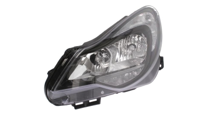 Far Opel Corsa D 01.2011-12.2014 TYC fata dreapta, tip bec H1+H7+PY24W, culoare negru, reglare electrica
