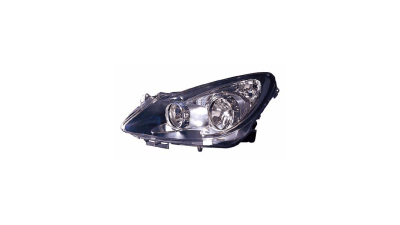 Far Opel Corsa D 07.2006-01.2011 TYC fata stanga , tip bec H1+H7, reglare electrica, fara motoras