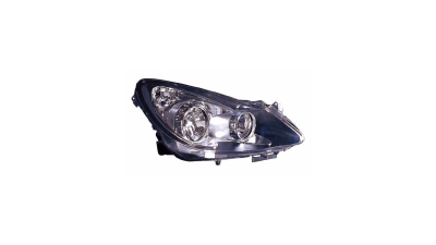 Far Opel Corsa D 07.2006-01.2011 TYC fata dreapta , tip bec H1+H7, reglare electrica, fara motoras
