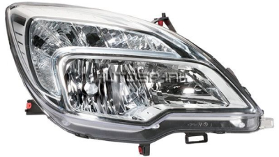 Far Opel Meriva B 06.2010-01.2014 VISTEON fata dreapta, tip bec H1+H7, culoare rama argintiu, reglare electrica