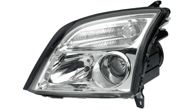 Far Opel Vectra C 09.2001-09.2005 SIGNUM 06.2003-09.2005 HELLA fata stanga , tip bec H7+H7, culoare rama argintiu