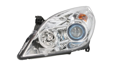 Far Opel Vectra C 09.2005-09.2008, SIGNUM 09.2005-08.2008 VALEO 043032, fata stanga , tip bec D1S+H1+H1, culoare rama argintiu, cu lumina viraje
