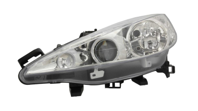 Far Peugeot 207 (W_) 05.2006-12.2013 VALEO partea Stanga, tip bec H1+H7+H7 cu motoras, cu lumina viraje, far cu lupa,
