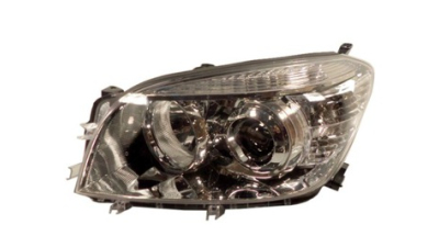 Far Toyota RAV4 (ACA/ACE) 01.2006-02.2009 TYC partea Stanga, tip bec H11+HB3 fara motoras , culoare crom