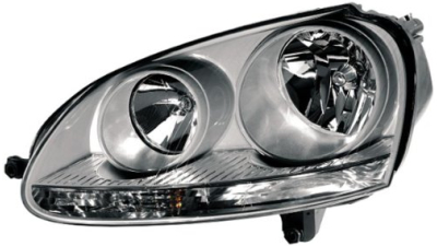 Far VW Golf 5 (Hatchback / Combi) 10.2003-05.2009 Jetta 05.2004-09.2010 HELLA partea Stanga tip bec H7+H7 clar cu reflector argintiu