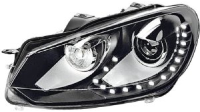 Far VW Golf 6 (1L) 10.2008- HELLA partea Dreapta tip bec XENON D1S+LED, cu lumina viraje, cu lumini de zi
