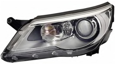 Far VW TIGUAN 09.2007-04.2011 HELLA partea Stanga, tip bec D1S+H7, cu lumina viraje