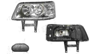 Far VW T5 Multivan 04.2003-10.2009 DEPO partea Dreapta, tip bec H1+H7, culoare argintiu, cu prinderi panou frontal