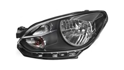 Far VW UP! (VW120) 04.2012- DEPO partea Stanga, tip bec H4, cu lumini de zi, culoare rama negru