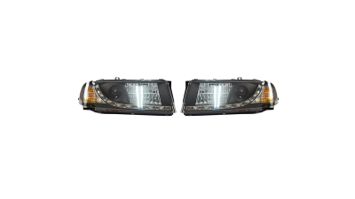 Faruri tuning Skoda Octavia 1 (1U2/1U5) Limuzina 5usi + Combi 01.2001-11.2010 BestAutoVest partea Dreapta/ Stanga tip bec H1+H1+H7 transparent-negru, cu LED