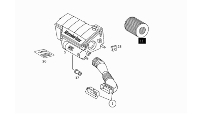 Filtru Aer Mercedes Clasa A (W168), Vaneo (414) 1.4-2.1 07.97-07.05