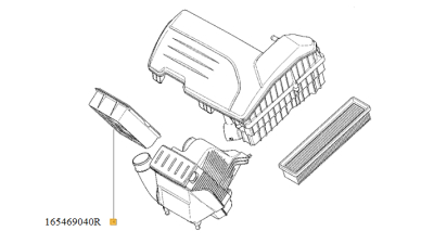 Filtru Aer - NISSAN CUBE 2010-2011, JUKE, MICRA III, MICRA IV, NOTE, NV200, NV200 / EVALIA, TIIDA; RENAULT CLIO, CLIO III, MODUS motorizari 1.2-1.6 01.03-, 165469040R,  piesa originala OE