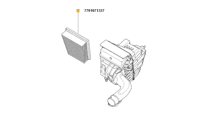 Filtru Aer RENAULT FLUENCE, GRAND SCENIC III, MEGANE CC, Megane III 2009-2016, SCENIC III motorizare 2.0 16V, 2.0 CVT benzina, 7701071327,  piesa originala OE