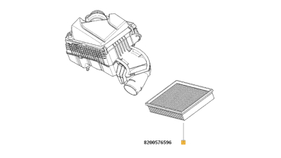 Filtru Aer RENAULT LAGUNA III 10.2007-12.2015 motorizare 1.6 16V/2.0 16V, 8200576596,  piesa originala OE