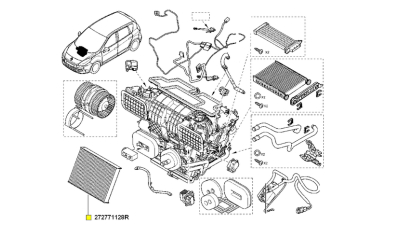 Filtru Habitaclu Polen Carbon Activ FIAT TALENTO; NISSAN NV300; OPEL VIVARO B 2014-; RENAULT GRAND SCENIC III, SCENIC III 2009-, TRAFIC III motorizare 1.2-2.0D, 272771128R,  piesa originala OE