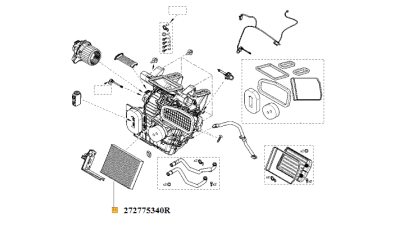 Filtru Habitaclu Polen DACIA DOKKER 2012-, LODGY motorizare 1.2 Tce, 1.3 Tce, 1.5 dCi, 1.6, 1.6 16V; NISSAN X-TRAIL 2014-; RENAULT KOLEOS II, ZOE 062012- motorizare 1.2-Electric, 272775340R,  piesa originala OE