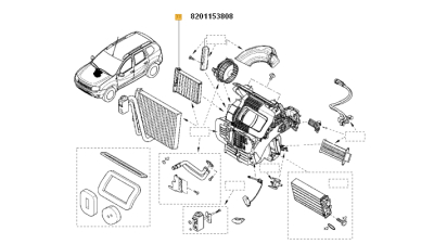 Filtru habitaclu Polen OE 8201153808 Dacia Duster 2010-2018; Sandero 2008-2012; Nissan Micra Note Nv200 Renault Clio Twingo Modus Wind