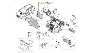 Filtru Habitaclu Polen DACIA DUSTER 2010-2017 1.5 dci, LODGY, SANDERO 2008-2012 motor 1.6 16V, 272773223R,  piesa originala OE