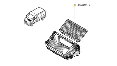 Filtru Habitaclu Polen NISSAN INTERSTAR, PRIMASTAR 2002-2010; OPEL VIVARO A 2001-2014; RENAULT TRAFIC II 2001-2014 motorizare 1.9dci/ 2.0 / 2.0 16V, 2.0 dci, 2.5 dci, 7701050319,  piesa originala OE