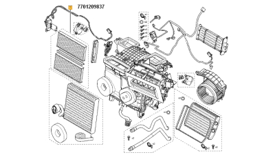 Filtru Habitaclu Polen MERCEDES CITAN (415) 2012-; NISSAN NV400 2010-; OPEL MOVANO B 2010-; RENAULT KANGOO 2008-, MASTER III 2010- motorizare 1.2-Electric, 7701209837,  piesa originala OE