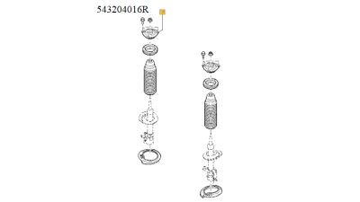 Flansa Amortizor, rulment flansa telescop partea Dreapta NISSAN X-TRAIL 2008-; RENAULT KOLEOS I 2008-2014 motorizare 2.0/2.0D/2.5, 543204016R,  piesa originala OE
