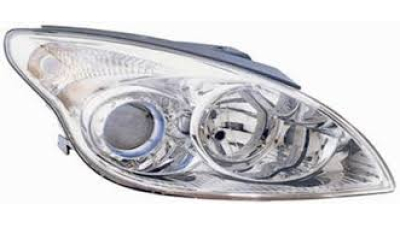 Far Hyundai I30 (FD) 03.2007-03.2012 TYC partea Dreapta cu bec H1+H7, argintiu, reglaj electric fara motoras