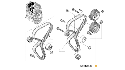 Fulie defazor Renault Laguna 2 (BG), Scenic 2 (JM), Twingo 2, Laguna 3 (BT), Clio 3, Fluence (L3), 1.6, Original, 7701478505