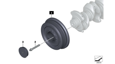 Fulie Curea Arbore Cotit , Amortizor Vibratii BMW Seria 1 (E81), 1 (E82), 1 (E87), 1 (E88), 3 (E90), 3 (E91), 3 (E92), 3 (E93), 5 (E60), 5 (E61), X1 (E84), X3 (E83) 2.0D 02.05-06.15 , 11237823191