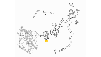 Fulie Pompa Servodirectie Mercedes-Benz C-Class E-Class Ptr Motorizari Om601, Om611, Om612