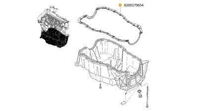Garnitura Baie Ulei motor 1.5 dci EURO 4 Dacia Logan 2004-, Sandero 2008-, Duster 2010- Dokker, Lodgy, MERCEDES-BENZ NISSAN RENAULT CLIO FLUENCE GRAND KADJAR KANGOO LAGUNA MEGANE MODUS SCENIC THALIA TWINGO, 8200379654,  piesa originala OE