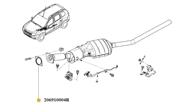 Garnitura Colector Evacuare motor 1.5 dci - DACIA DUSTER, LOGAN 2004-2018, LOGAN EXPRESS, LOGAN MCV, SANDERO 2008-2018; NISSAN ALMERA II, KUBISTAR, MICRA III, NOTE, QASHQAI I; RENAULT CLIO, CLIO II, CLIO III, FLUENCE 1.5D/1.6 06.01-, 206910004R,  piesa or