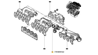 Garnitura Cutie , Galerie Evacuare Dacia Logan Sandero, Renault Espace Iv, Laguna Ii, Megane Ii, Scenic Ii Motorizare 1.9 Dci (F9q)
